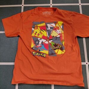 Pokemon Orange Short-Sleeve Tee with Pikachu & Characters